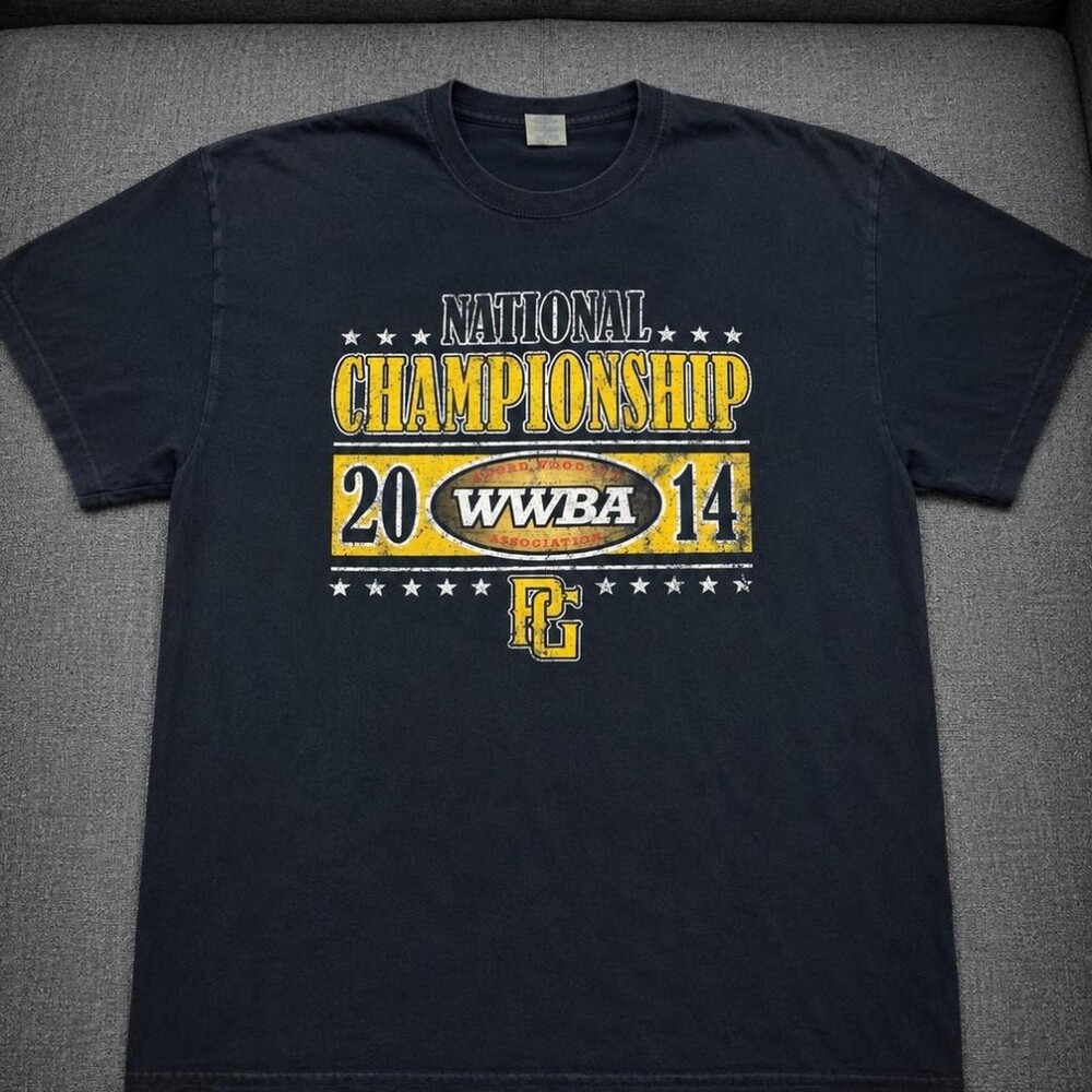 2014 NCAA Women's Basketball Championship T-shirt with yellow and white graphic